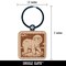 Polar Bear Chilling on Iceberg Engraved Wood Square Keychain Tag Charm